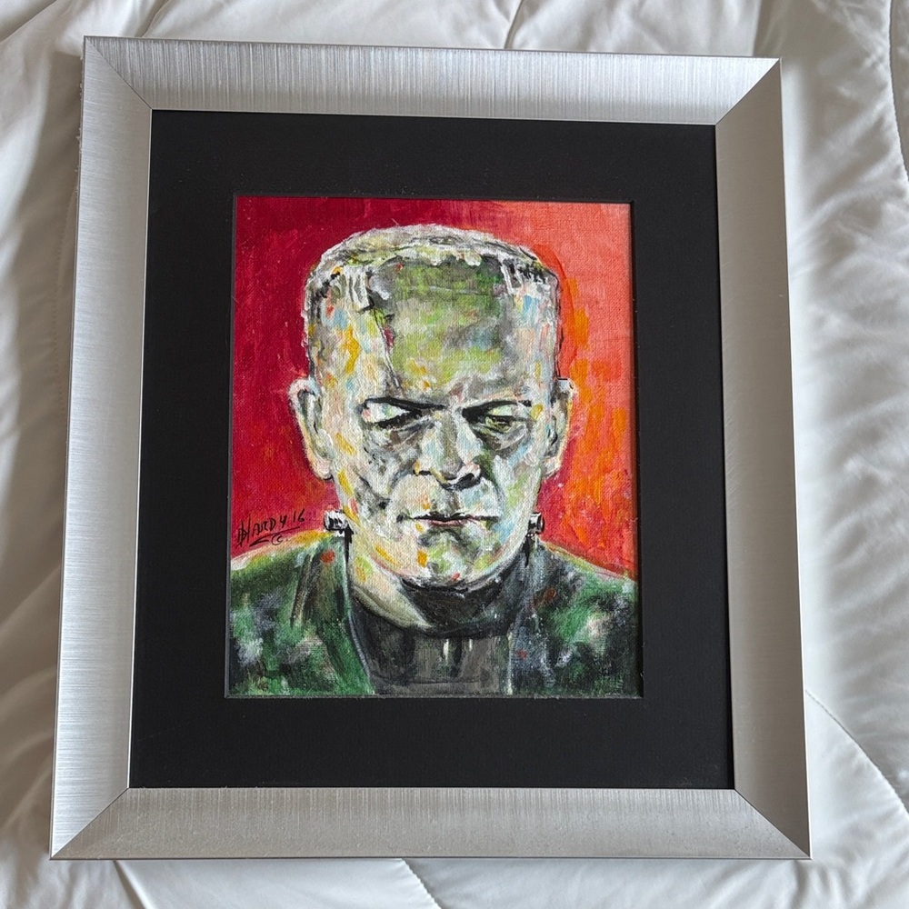 Frankenstein Painting 13 1/2 x 15 1/2 original artwork